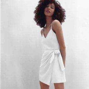 French Connection Whisper V Neck Bow Envelope Dress